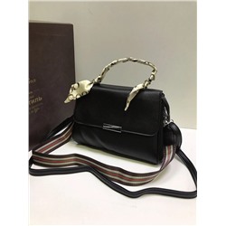 Женская сумка Экокожа с двойным ремнем черный