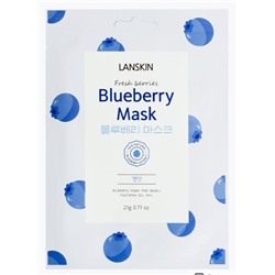 [LANSKIN] Маска для лица тканевая ГОЛУБИКА Fresh Berries Blueberry Mask, 21 гр