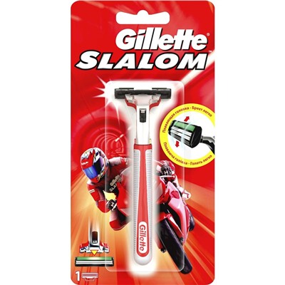 Станок для бритья Джиллетт(ʤɪˈlet) Slalom (Vector) Push Clean (+ 1 кассета), (без подставки) (Оригинал)