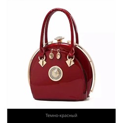 Женская сумка Лакированная Экокожа саквояж круглая Красный