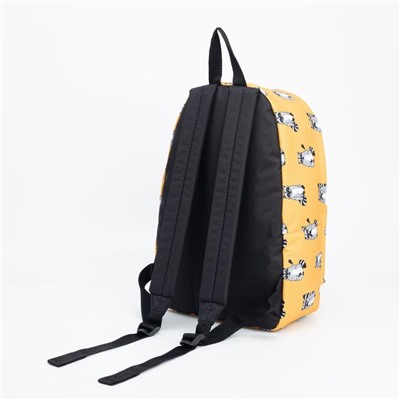 Рюкзак, отдел на молнии, наружный карман, цвет жёлтый, «Енот»